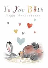 Cute Anniversary Card - To you Both - Bear, Hare and Mouse created by Paper Shed Design