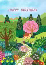 Pretty Birthday Card - Colourful Garden created by Pear Tree Press