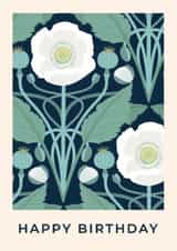 Arty Birthday Card - Art Nouveau Poppy created by Taya Cosgrove
