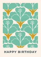 Arty Birthday Card - Vintage Summer Hibiscus created by Taya Cosgrove