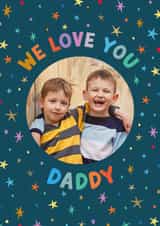Personalised Father's Day Photo Card created by The Pattern Press - Classic Father's Day Photo Card - From The Kids - Stars