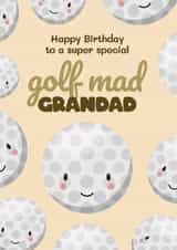 Cute Birthday Card - For A Golf Mad Grandad - Golf Balls created by Bev O'Connor || @oconnordesign