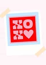 Cute XOXO card for your significant other - polaroid picture stamp created by Becky Grainger