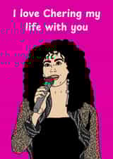 Funny Anniversary Card - Cher - Sharing Life With You created by Katie Merrien