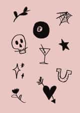 Tattoo Doodle Greeting Card created by Effy Ellen Art