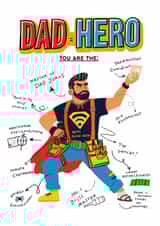 Funny Father's Day Card - Superhero Dad created by Chocolate Frog