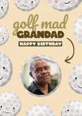Personalised Birthday Photo Card created by Bev O'Connor || @oconnordesign - Cute Birthday Card - For Grandad - Golf Mad