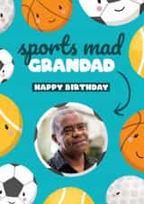 Personalised Birthday Photo Card created by Bev O'Connor || @oconnordesign - Cute Birthday Card - For Grandad - Sports Mad