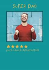 Personalised Father's Day Photo Card created by Nicole Pritchard - Funny Father's Day Card - Super Dad - Five Star Recommendation