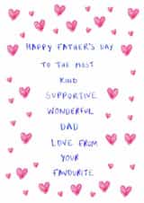 Heartfelt Father's Day Card - Kind Wonderful Dad - From Your Favourite created by HCD Illustration