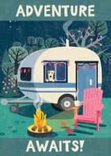Classic Leaving Card - Adventure Awaits - Camper Van created by Rocket68