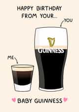Cute Birthday Card - Guinness - Baby Guinness created by YAWN DESIGNS