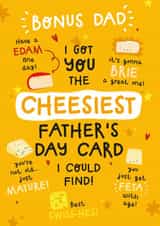 Funny Fathers Day Card - For Stepdad - Cheese Puns created by Twisted Haggis