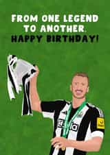 Newcastle United Birthday Card - Dan Burn - Newcastle United - Carabao Cup created by Pink Peach Cards