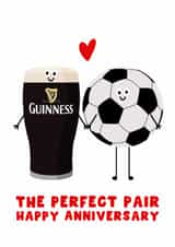 Cute Anniversary Card - For Him - For Her - Guinness - Football created by Pink Peach Cards