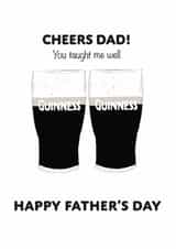 Classic Father's Day Card - Cheers Dad - Guinness created by Dylan Sian Design