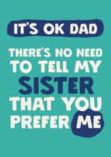 Funny Father's Day Card - Sister Rivalry created by Giddy Kipper