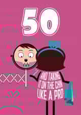 Funny Birthday Card - 50th - Chin Hair created by Versed Aid