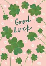 Fun Good Luck Card - Four Leaf Cloves - Flowers created by Sarah Frances
