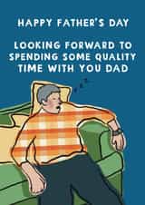 Funny Father's Day Card - Quality Time - Asleep On The Sofa created by Giddy Kipper