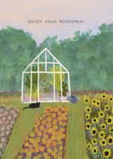 Classic Retirement Card - Enjoy Your Retirement - Greenhouse created by Sarah Frances