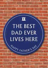 Funny Father's Day Card - Best Dad - Heritage Plaque created by Brainbox Candy