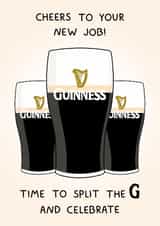 Fun New Job Card - Pints Of Guinness - Split The G created by YAWN DESIGNS