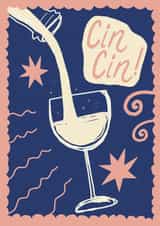 Arty Birthday Card - Cin Cin created by Giddy Kipper