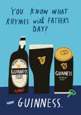 Funny Father's Day Card - Guinness - What Rhymes With Father's Day? created by Alice Mole Illustration