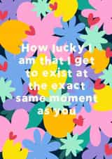 Bright joyful card to send a smile and celebrate an anniversary or friendship. created by Jessica Rachel Sharp
