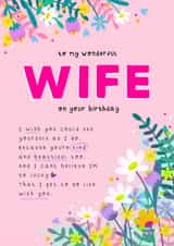 Pretty Birthday Card - Wonderful Wife created by Jessica Rachel Sharp