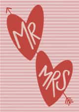 Classic Wedding Card - Mr And Mrs - Arrow Hearts created by Emmy James Studio