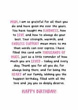 Heartfelt Birthday Card - For Mum - Endless Support created by Kreate Paper Co.