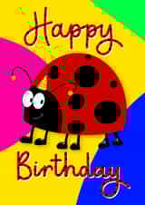Cute ladybird birthday card for kids created by Magpie Designs UK