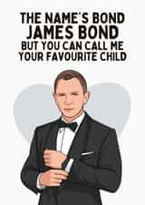 Funny Father's Day Card - James Bond - Favourite Child created by Sundiva Designs