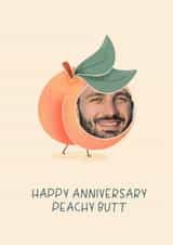 Personalised Anniversary Photo Card created by Pilea Press - Funny Anniversary Card - Peachy Butt