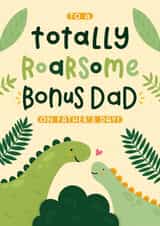Cute Father's Day Card - For Stepdad - Totally Roarsome Bonus Dad created by Joanne Hawker