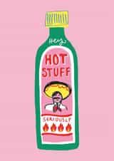 Arty Anniversary Card - Hot Stuff - Spicy Sauce Bottle created by Laura Barnes