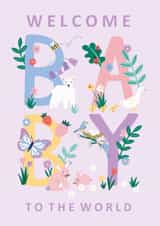 Cute New Baby Card - Welcome to the World created by Laura Barnes