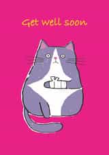 Cute Get Well Card - Poorly Cat created by Mouse that Roared