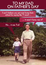 Funny Father's Day Card - F Word created by Quitting Hollywood