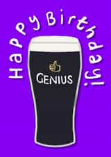 Classic Birthday Card - Genius - Guinness created by By Big Will Limited