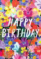 Pretty Birthday Card - Bright Spring Florals created by Katt Jones
