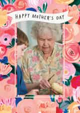 Personalised Mothers Day Photo Card created by Katt Jones - Pretty Mother's Day Card - Pink Florals