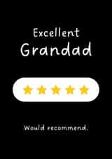 Funny Father's Day Card - For Grandad - Five Star Review created by Sundiva Designs