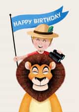 Cute Birthday Card - For Him - Lion created by Folio | Ian Owen