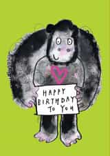 Cute Birthday Card - Cuddly Gorilla created by Sketchy Muma