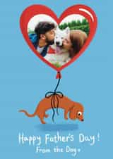 Personalised Father's Day Photo Card created by Sophie Kent Illustration - Cute Father’s Day Card - From The Dog - Dachshund