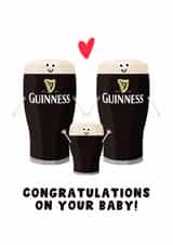 Cute New Baby Card - Guinness - Baby Guinness created by Pink Peach Cards