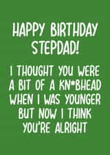 Funny Birthday Card - For Stepdad - Knobhead created by Pack a Punch Designs